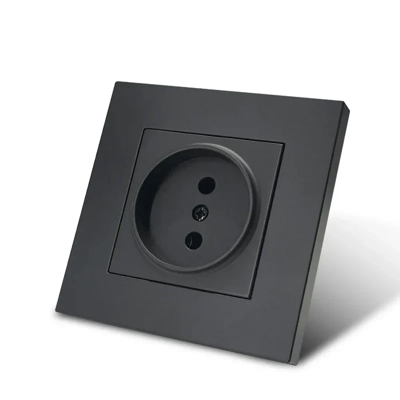 Black 250V With Ground Paint Plastic Plugs Socket AC EU Standard Flame Retardant Electrical Outlets Classic Wall Embedded Socket