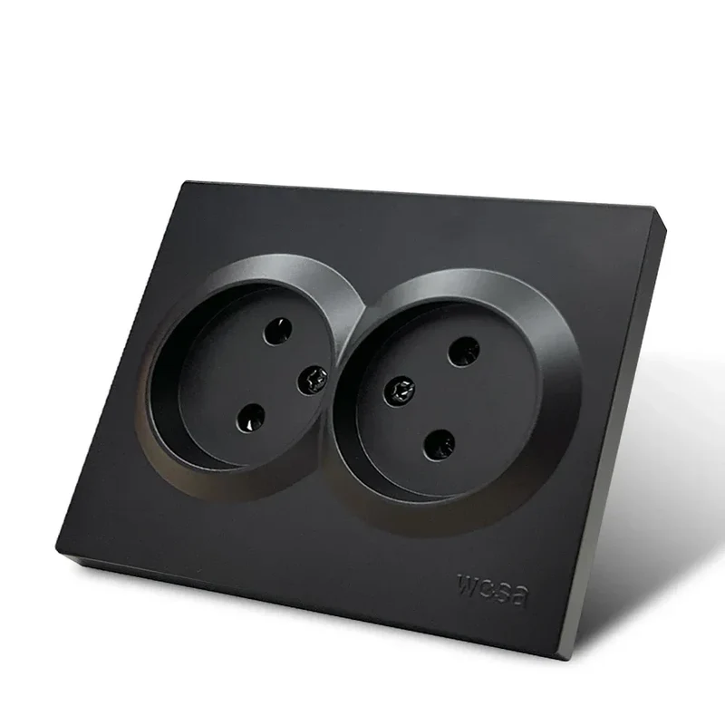Black 250V With Ground Paint Plastic Plugs Socket AC EU Standard Flame Retardant Electrical Outlets Classic Wall Embedded Socket