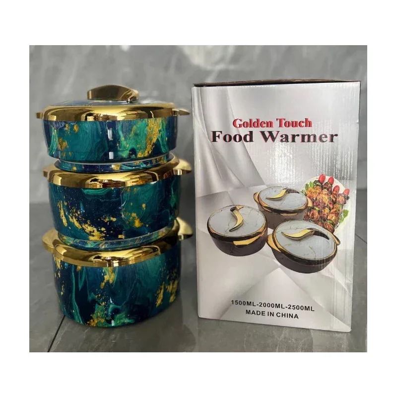 3pcs Set Food Insulation Box 1.5L 2L 2.5L Keep Warm Soup Hot Pot Ramadan Event Lunch Box For Wedding Family Party