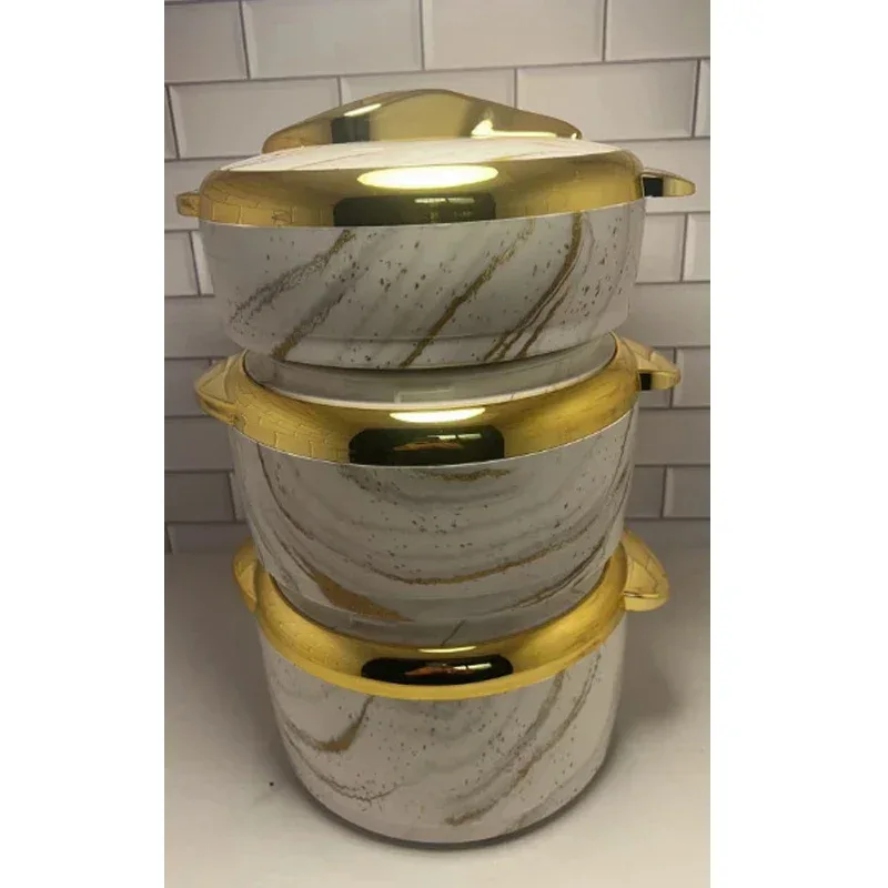 3pcs Set Food Insulation Box 1.5L 2L 2.5L Keep Warm Soup Hot Pot Ramadan Event Lunch Box For Wedding Family Party