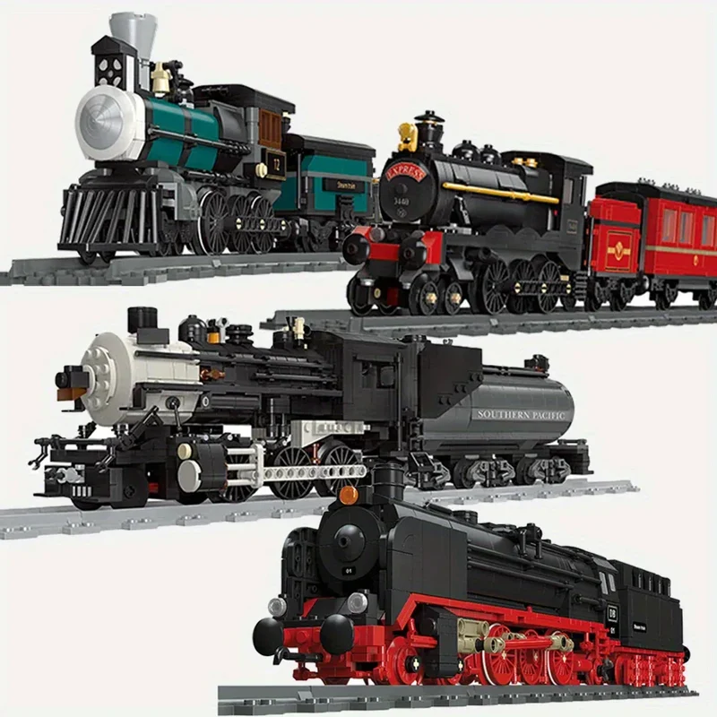 Track electric train city train model puzzle building block toy assemble and insert toy gift