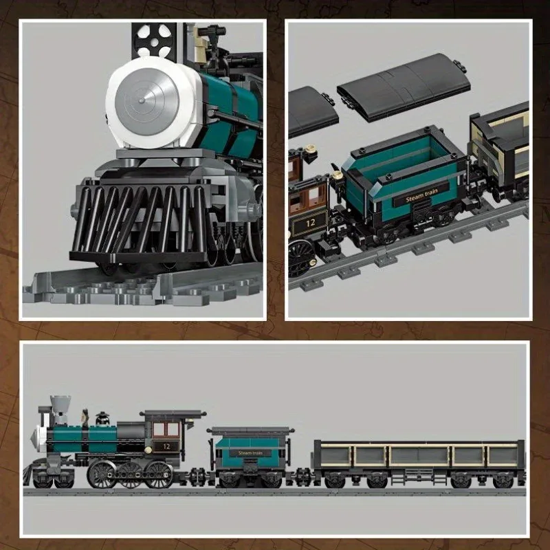 Track electric train city train model puzzle building block toy assemble and insert toy gift