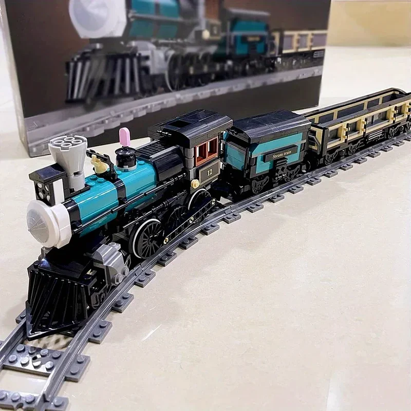 Track electric train city train model puzzle building block toy assemble and insert toy gift