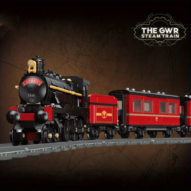 Track electric train city train model puzzle building block toy assemble and insert toy gift