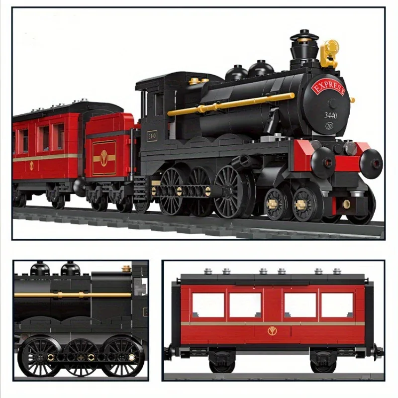 Track electric train city train model puzzle building block toy assemble and insert toy gift