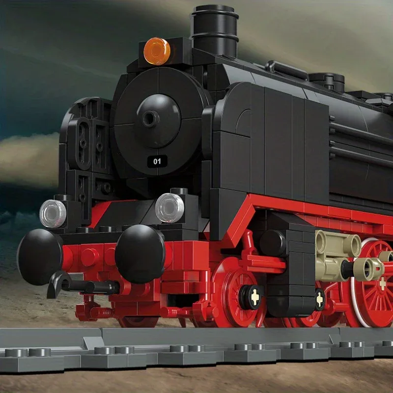 Track electric train city train model puzzle building block toy assemble and insert toy gift