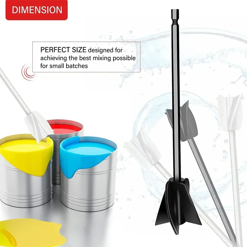 Epoxy Mixer for Drill Paint Resin Mixer Epoxy Stirrers Plastic Resin Mixer for Paint,Concrete,Plaster Reusable Mixer