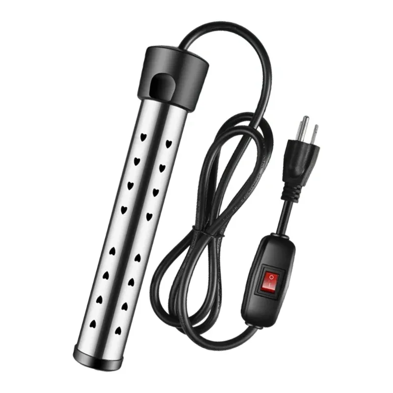 Fast Acting Heater 1500W Electric Water Heater Stainless Steel Texture Home and Office Travel Heater Suitable for Pools