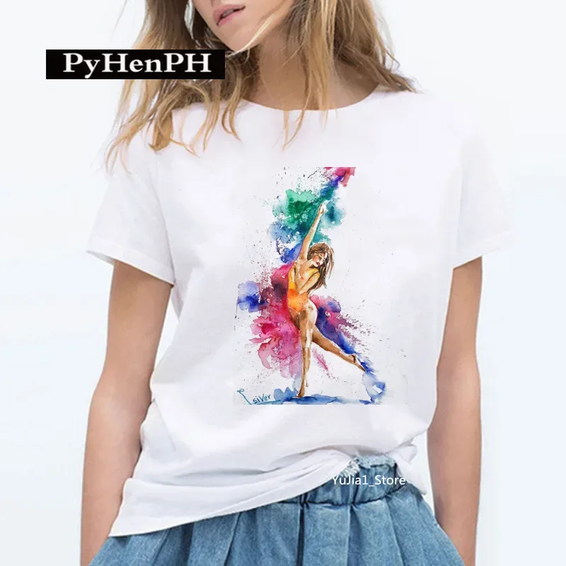 Gymnast Dancer T Shirt Fashion Gymnast Artistic Gymnastics Printed T-shirt for Women Parent-child Clothing Oversized T Shirt