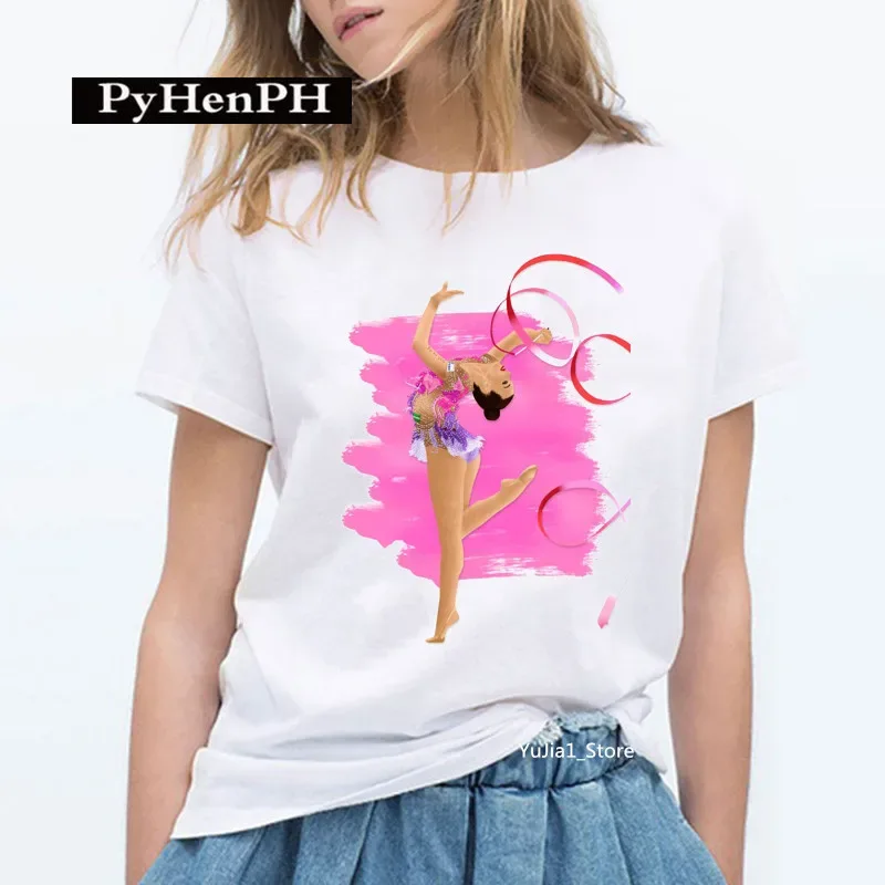 Gymnast Dancer T Shirt Fashion Gymnast Artistic Gymnastics Printed T-shirt for Women Parent-child Clothing Oversized T Shirt