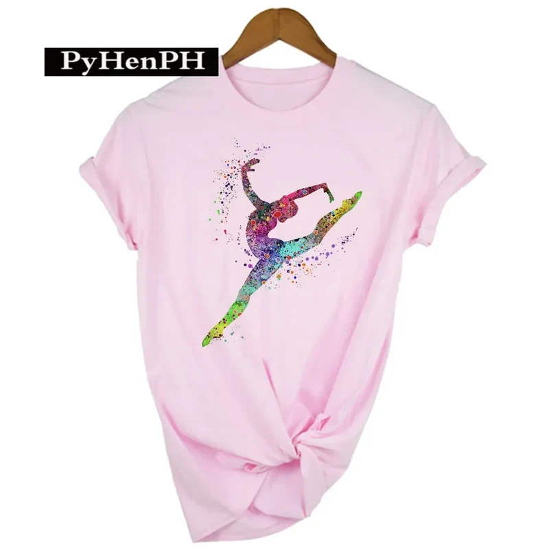 Gymnast Dancer T Shirt Fashion Gymnast Artistic Gymnastics Printed T-shirt for Women Parent-child Clothing Oversized T Shirt