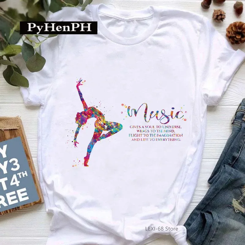 Gymnast Dancer T Shirt Fashion Gymnast Artistic Gymnastics Printed T-shirt for Women Parent-child Clothing Oversized T Shirt