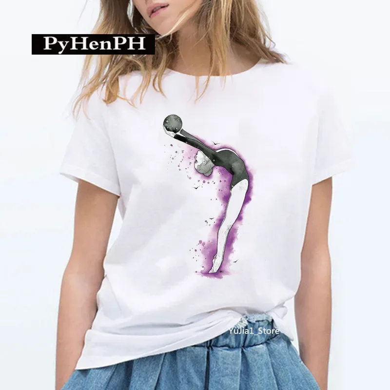 Gymnast Dancer T Shirt Fashion Gymnast Artistic Gymnastics Printed T-shirt for Women Parent-child Clothing Oversized T Shirt