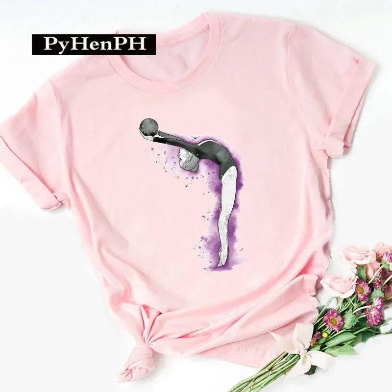 Gymnast Dancer T Shirt Fashion Gymnast Artistic Gymnastics Printed T-shirt for Women Parent-child Clothing Oversized T Shirt