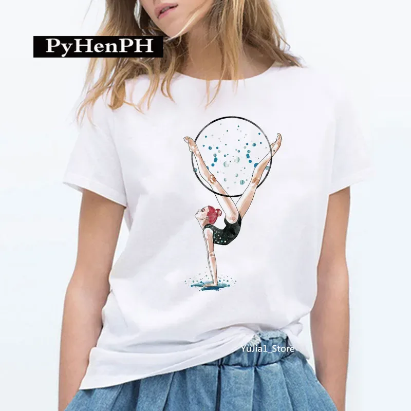 Gymnast Dancer T Shirt Fashion Gymnast Artistic Gymnastics Printed T-shirt for Women Parent-child Clothing Oversized T Shirt