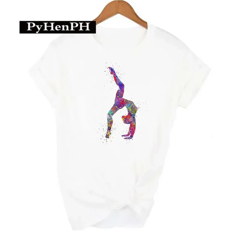 Gymnast Dancer T Shirt Fashion Gymnast Artistic Gymnastics Printed T-shirt for Women Parent-child Clothing Oversized T Shirt