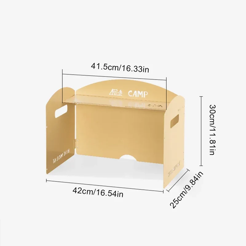 Four-Fold Gas Stove Windproof Screen Foldable Gas Stove Windshield Portable Camping Picnic Cooking Burner Wind Shield for BBQ