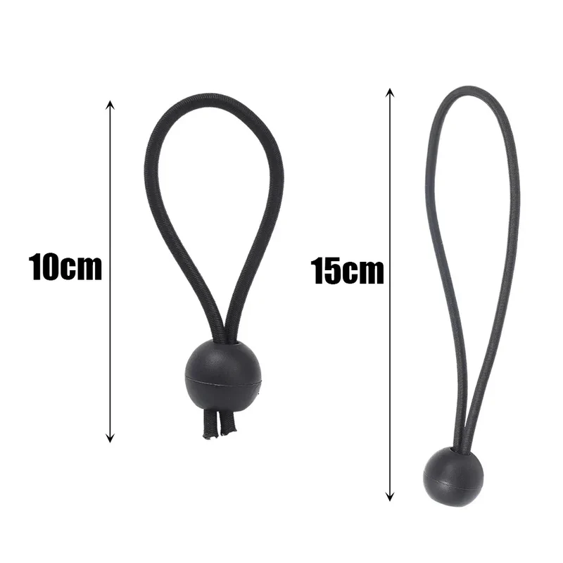 50/10pcs Bungee Ball Tarps Canvas Tarpaulin Flagpole Ties Cord Ends Elastic Rope Lace Fixed Boat Pole Camping Tent Accessories