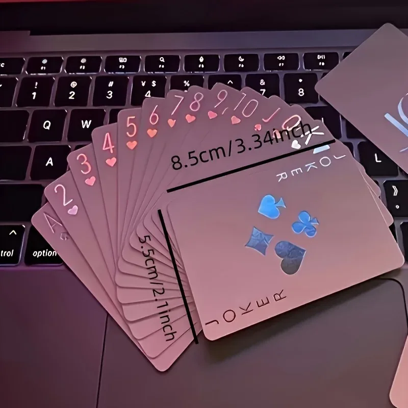Luminous poker set, suitable for parties, Halloween and Christmas gifts, durable paper, family entertainment and gaming nights
