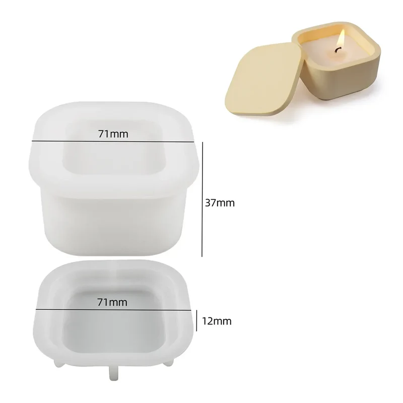 Gem Storage Box Silicone Mold DIY Concrete Round Bottle Making Mold, Used For Candle Cups, Jewelry Boxes, Vases, Fragrance Cups