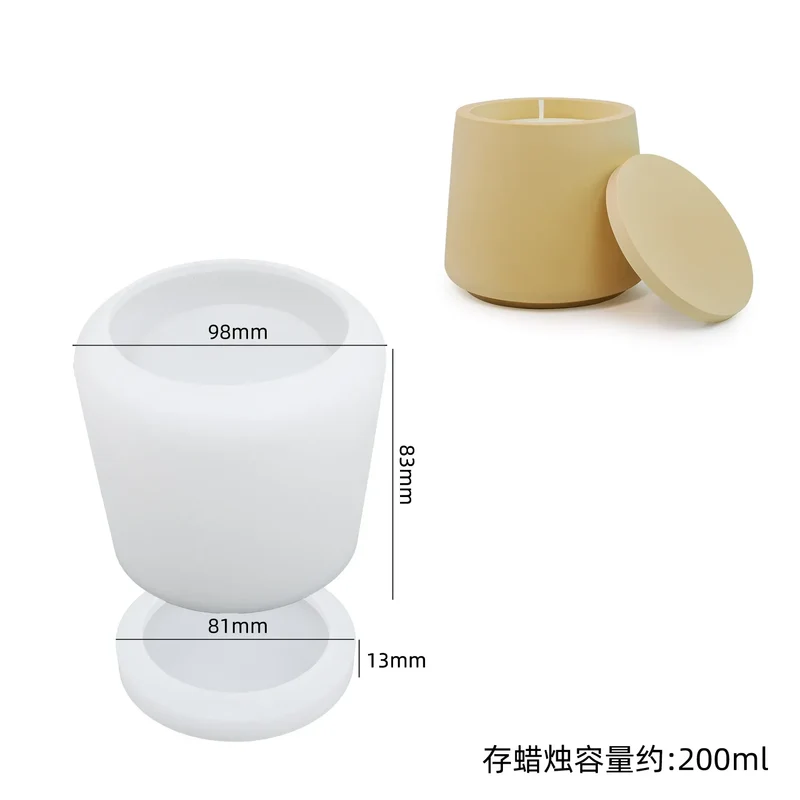 Gem Storage Box Silicone Mold DIY Concrete Round Bottle Making Mold, Used For Candle Cups, Jewelry Boxes, Vases, Fragrance Cups