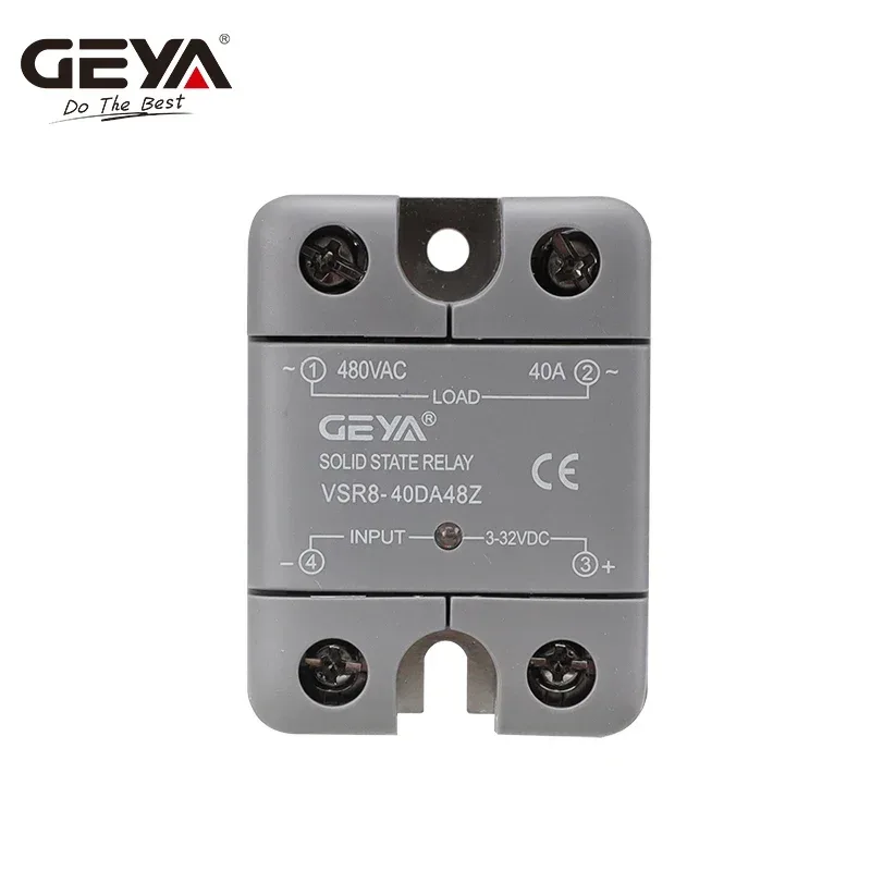 GEYA Single Phase Solid State Relay SSR 10DA 25DA 40DA Relay DC to AC 3-32V Input DC & 24-480VAC Output VSR8