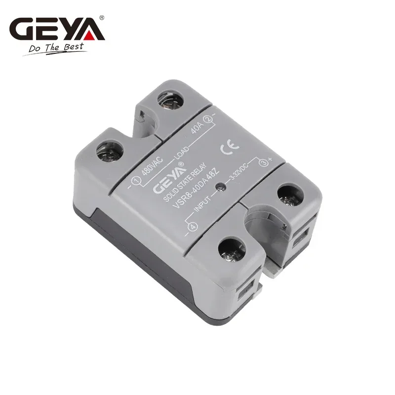 GEYA Single Phase Solid State Relay SSR 10DA 25DA 40DA Relay DC to AC 3-32V Input DC & 24-480VAC Output VSR8