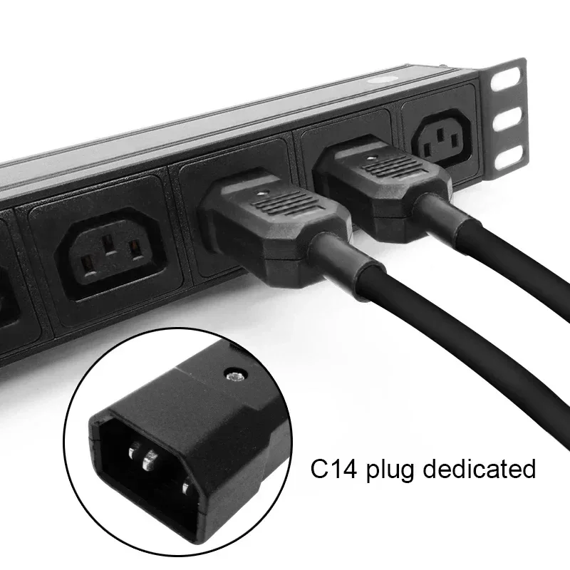 19 inches PDU SPD ammeter overload protection air switch Short circuit switch module power strip IEC-320 C13 output C14 PLUG