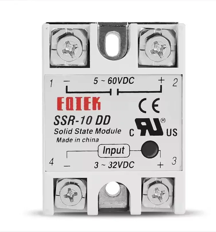 DC-DC Single Phase Solid State Relay SSR Module 10A 25A 40A 60A 80A 100A Input Voltage 3-32V 12V to 5-60V DC Output Load Relays