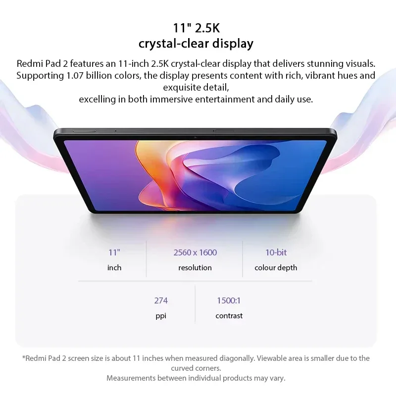 Xiaomi Redmi Pad 2 4GB/128GB 6GB/128GB 8GB/256GB EU 9000mAh Battery 11" 2.5K WiFi Global Version Tablet PC