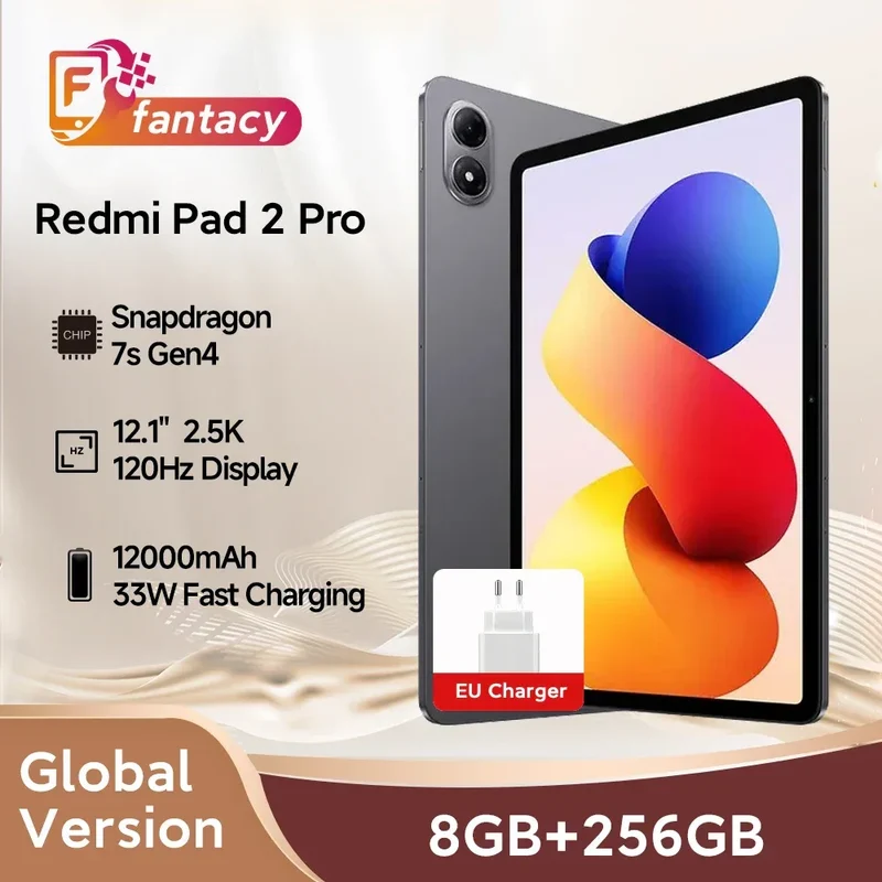 Xiaomi Redmi Pad 2 Pro Global Version Snapdragon 7s Gen 4 12.1" 2.5K Crystal clear Display 33W Fast Charging 12000mAh Battery