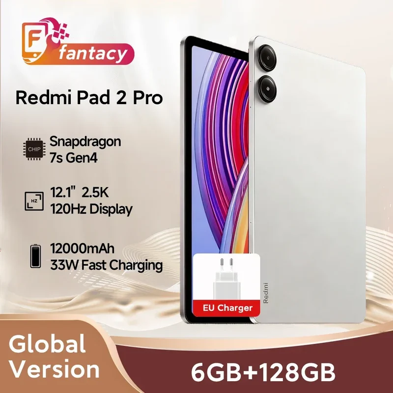 Xiaomi Redmi Pad 2 Pro Global Version Snapdragon 7s Gen 4 12.1" 2.5K Crystal clear Display 33W Fast Charging 12000mAh Battery