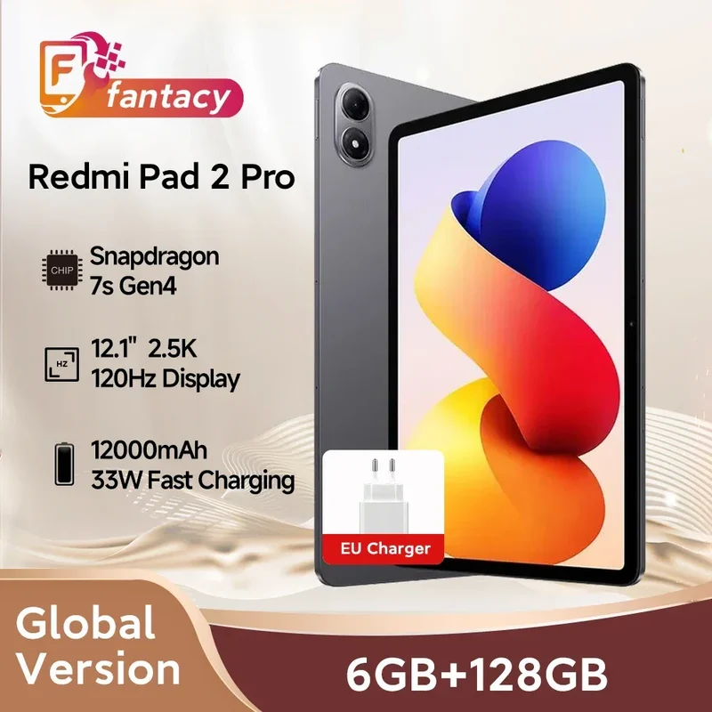 Xiaomi Redmi Pad 2 Pro Global Version Snapdragon 7s Gen 4 12.1" 2.5K Crystal clear Display 33W Fast Charging 12000mAh Battery
