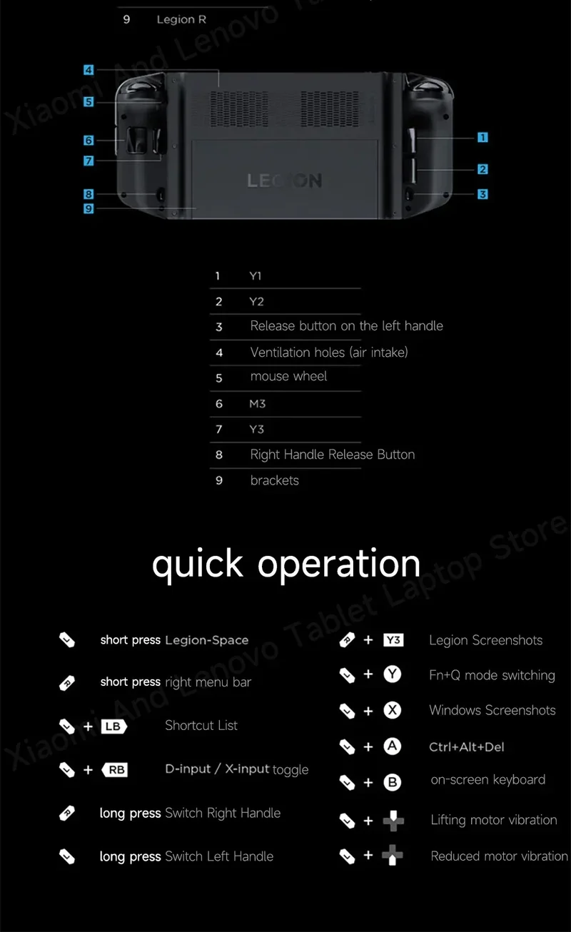 Lenovo LEGION Go Original Handheld game console PDA/PPC AMD Ryzen Z1 Extreme 8.8" 2.5K 144Hz Support FPS mode Portable laptop