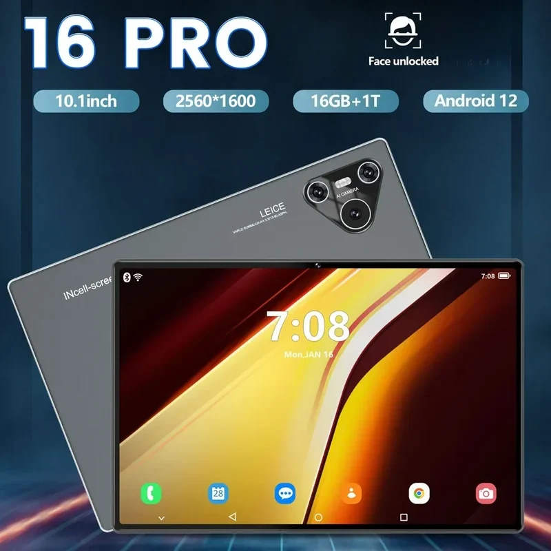 2025 Pad 16 Pro Tablet 5G Dual SIM 10000mAh Tablet 10 inch Android PC 22GB+2TB WIFI Snapdragon 870 Tablets For Children Kids Tab