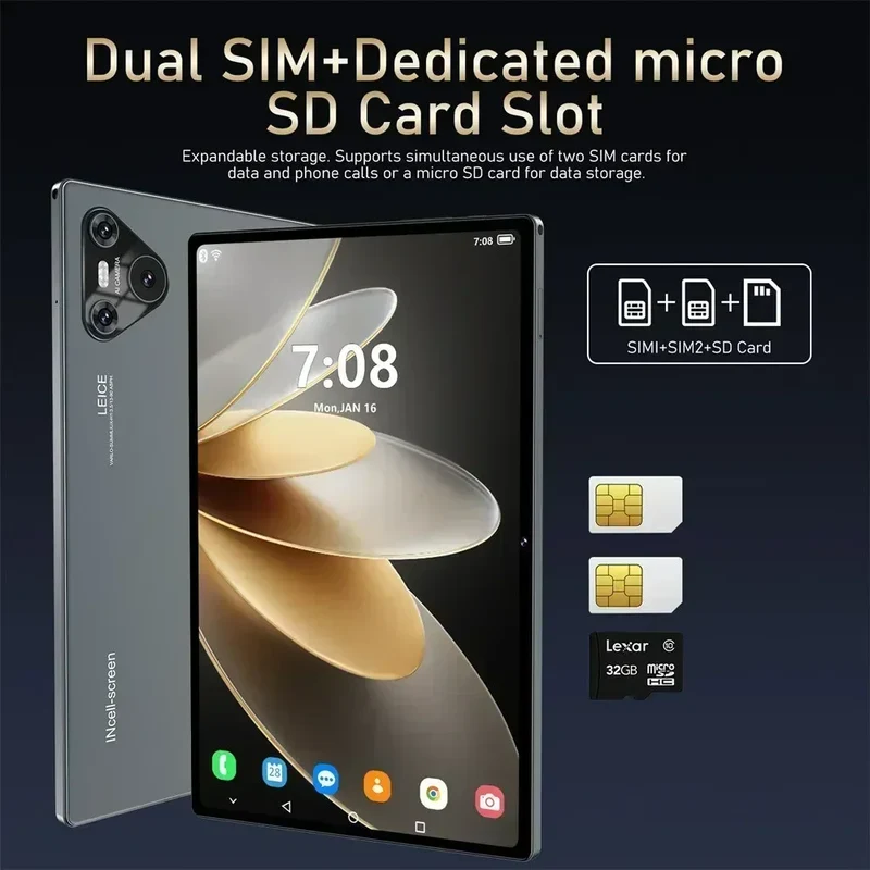 2025 Pad 16 Pro Tablet 5G Dual SIM 10000mAh Tablet 10 inch Android PC 22GB+2TB WIFI Snapdragon 870 Tablets For Children Kids Tab