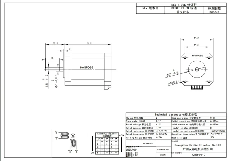 Free shipping 4 lead nema17 70N.cm 1.7A 17HS6401S-0.9 degrees 42 motor 42BYGH stepper motor for 3D printer monitoring equipment
