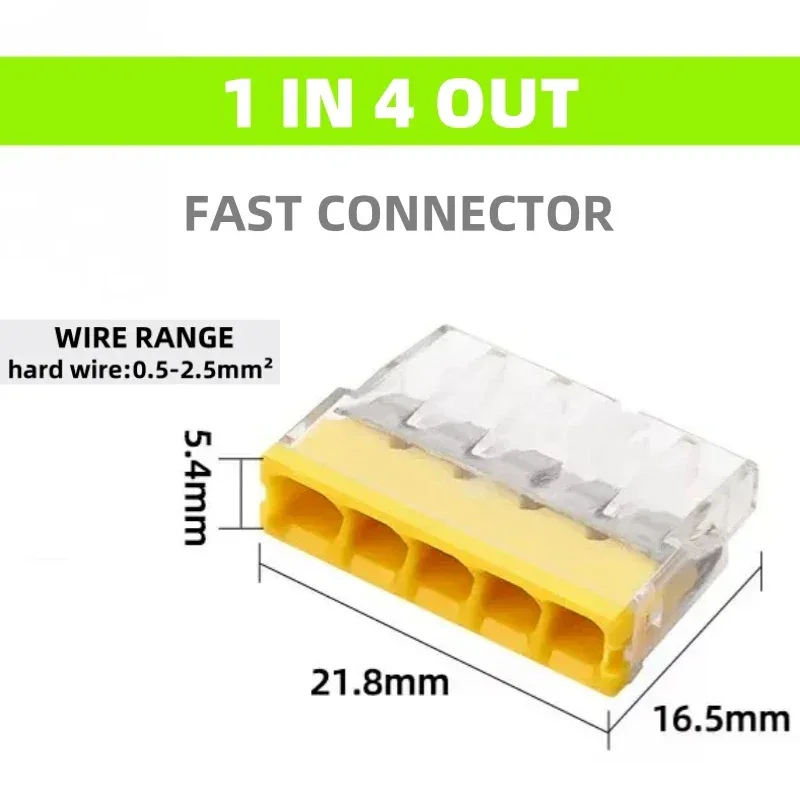 10/50/100 Pcs CMK 20 Mini Quick Wire Connectors 2/3/4/5/6/8 Ports Terminal Block Hard Stainless Easy Electric Quick Push-In