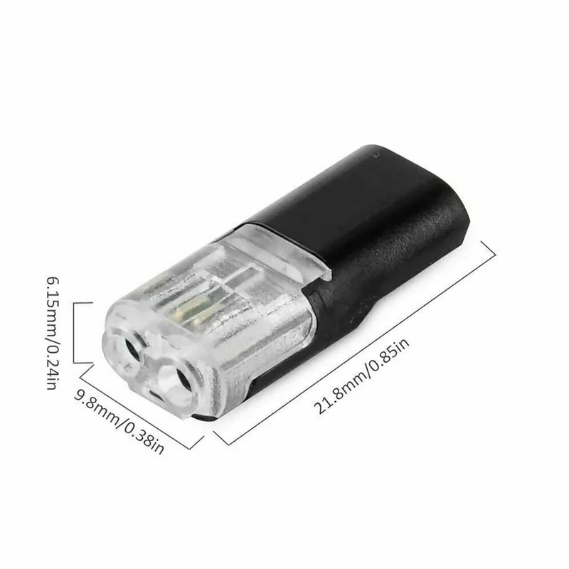 50 Pack 2 Pin Wire Connectors, Tool-Free No-Strip Quick Splice for LED Strip Lights, 22–18 AWG