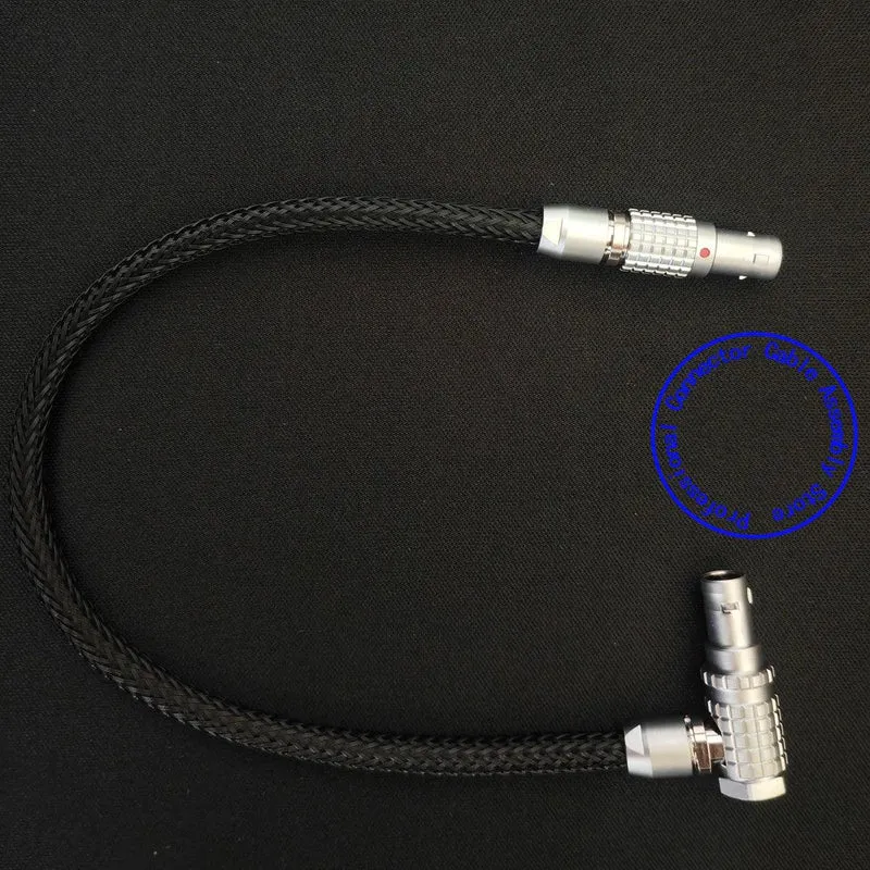 ARRI ALEXA RED Flexible Braid Power Cable for Teradek Bolt 4K XT LT, SmallHD monitor, 0B 2 Pin Straight Male to 2Pin Right Angle