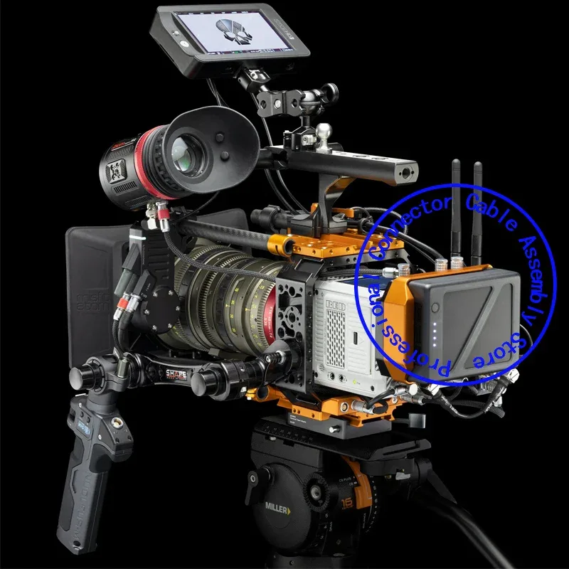 ARRI ALEXA RED Flexible Braid Power Cable for Teradek Bolt 4K XT LT, SmallHD monitor, 0B 2 Pin Straight Male to 2Pin Right Angle