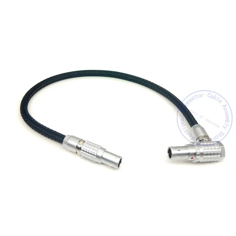 ARRI ALEXA RED Flexible Braid Power Cable for Teradek Bolt 4K XT LT, SmallHD monitor, 0B 2 Pin Straight Male to 2Pin Right Angle