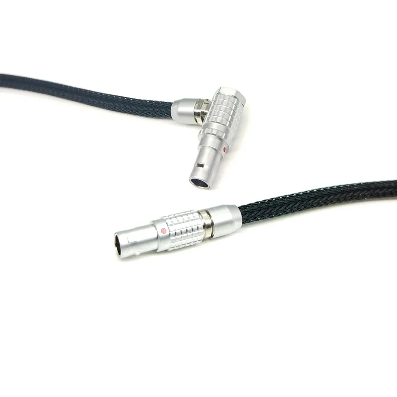 ARRI ALEXA RED Flexible Braid Power Cable for Teradek Bolt 4K XT LT, SmallHD monitor, 0B 2 Pin Straight Male to 2Pin Right Angle