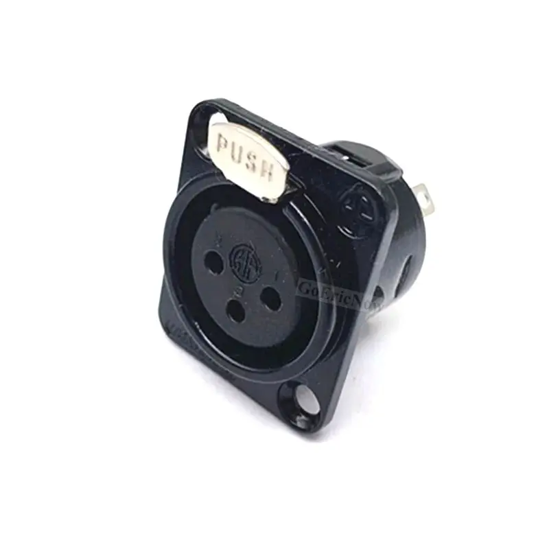 1pcs 3,4,5,6,7 pin Male/Female Black Metal Square XLR Speaker Panel mount socket Connector