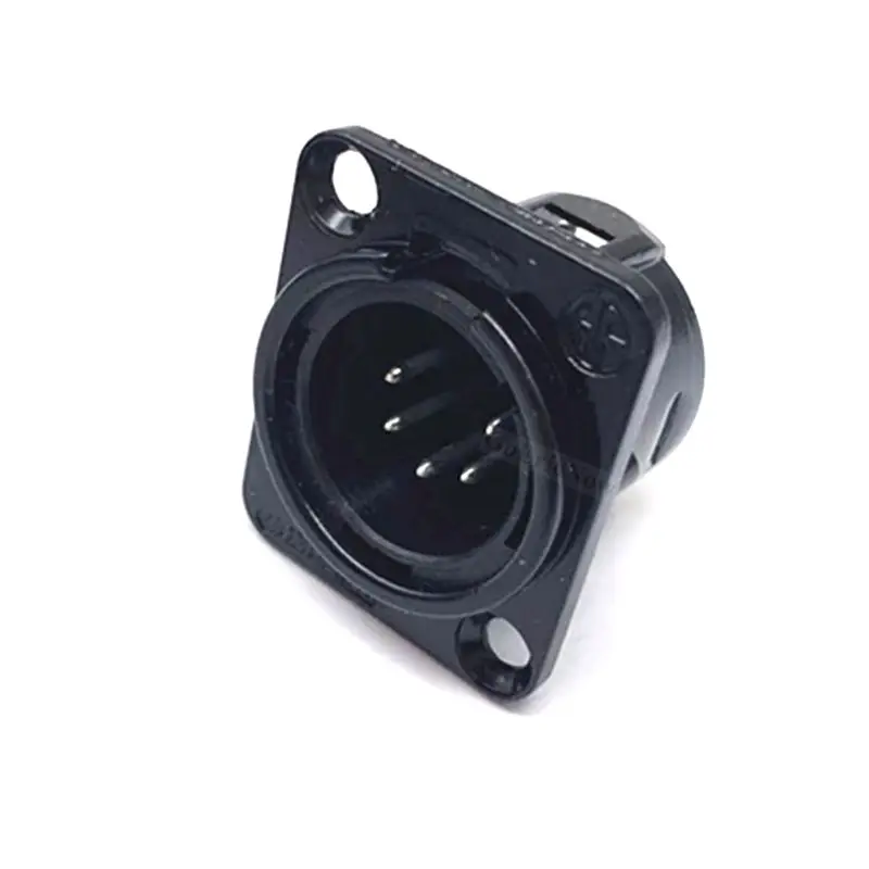 1pcs 3,4,5,6,7 pin Male/Female Black Metal Square XLR Speaker Panel mount socket Connector