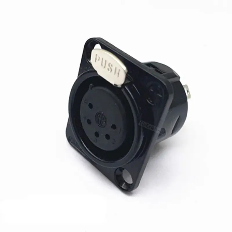 1pcs 3,4,5,6,7 pin Male/Female Black Metal Square XLR Speaker Panel mount socket Connector