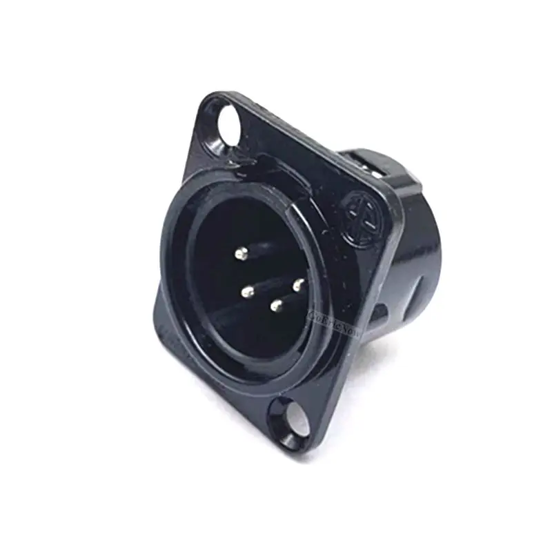 1pcs 3,4,5,6,7 pin Male/Female Black Metal Square XLR Speaker Panel mount socket Connector