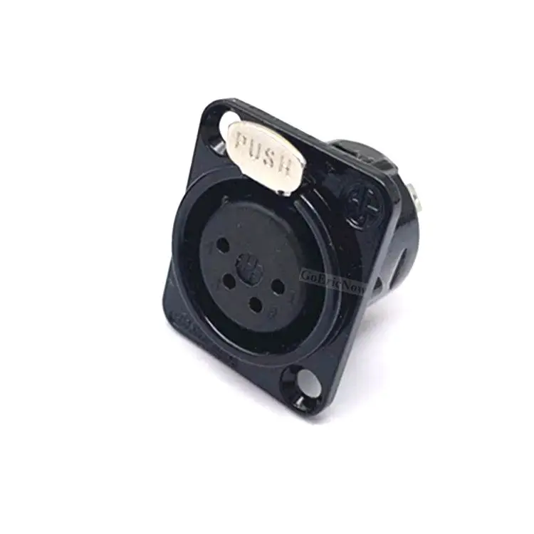 1pcs 3,4,5,6,7 pin Male/Female Black Metal Square XLR Speaker Panel mount socket Connector