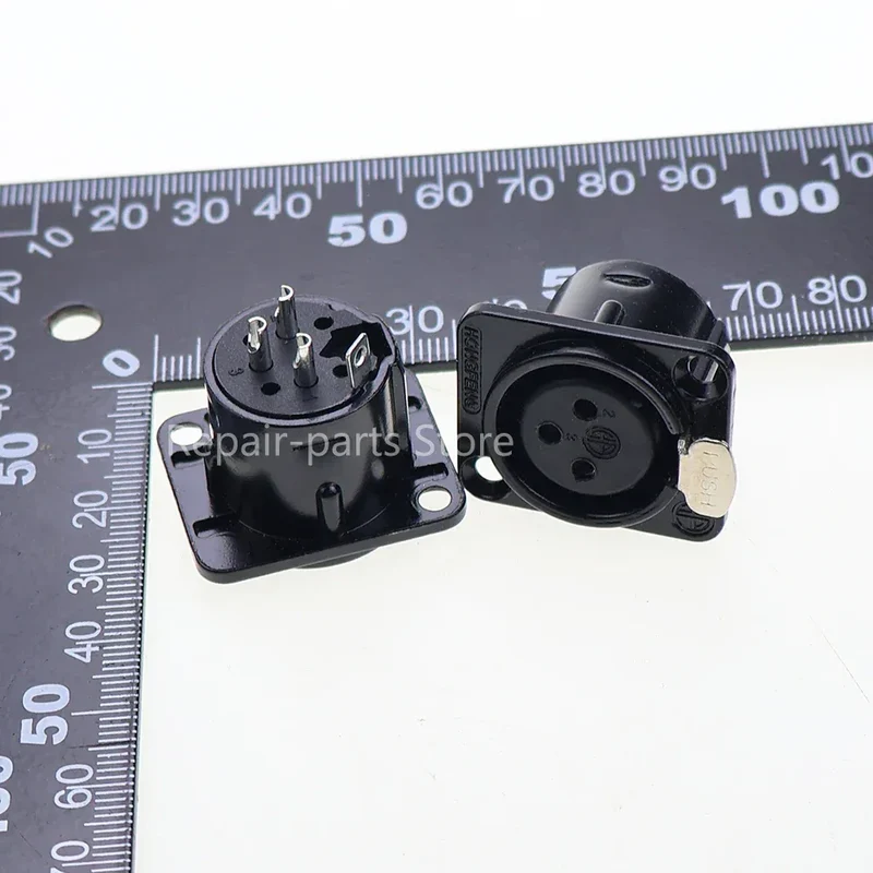 Male Female Panel Audio Microphone HF XLR 3pin Jack Plug Connector Black silver YS145BG YS146BG Copper Contact XLR Metal Socket