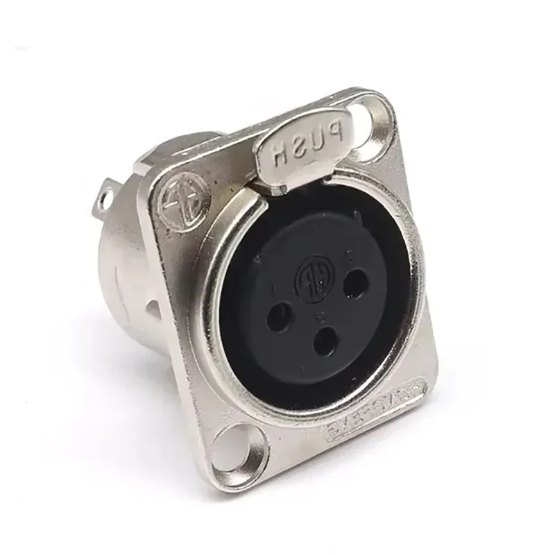 Male Female Panel Audio Microphone HF XLR 3pin Jack Plug Connector Black silver YS145BG YS146BG Copper Contact XLR Metal Socket